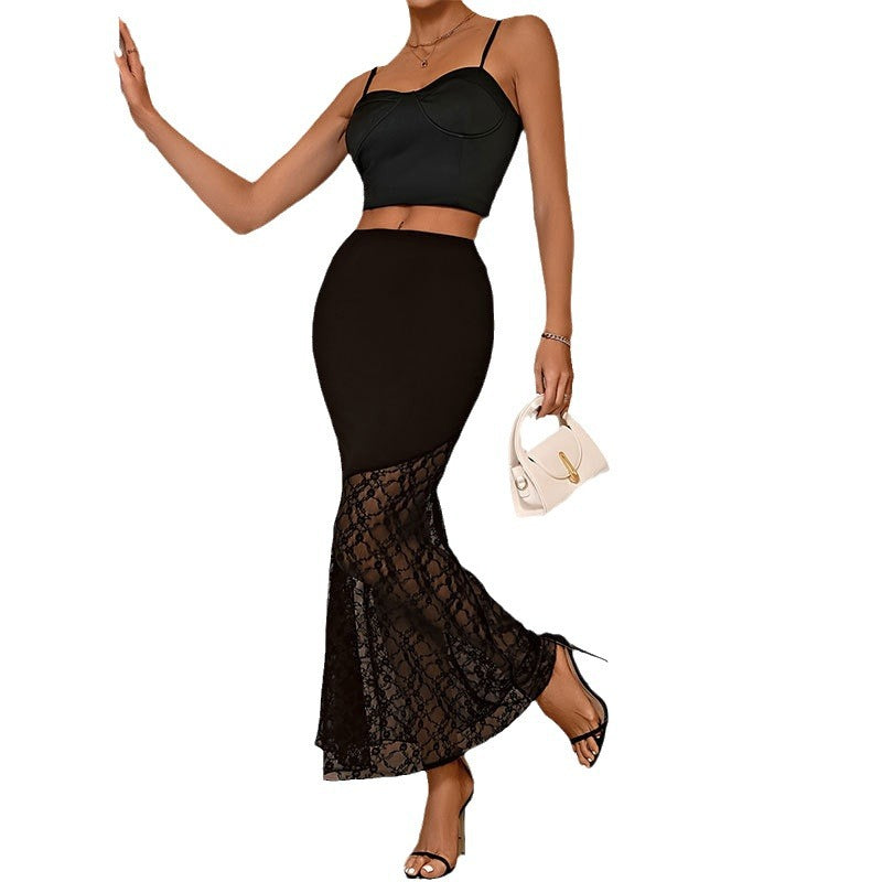 Spódnica Ołówkowa Long z Sheer – Elegant Black