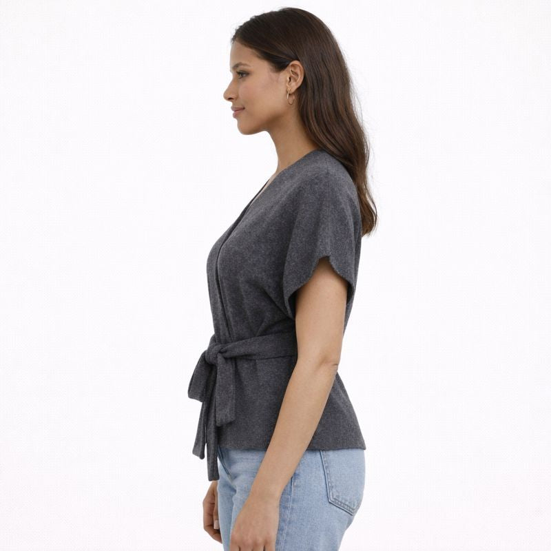 Top Literary V-Neck 3/4 – Swobodna Elegancja