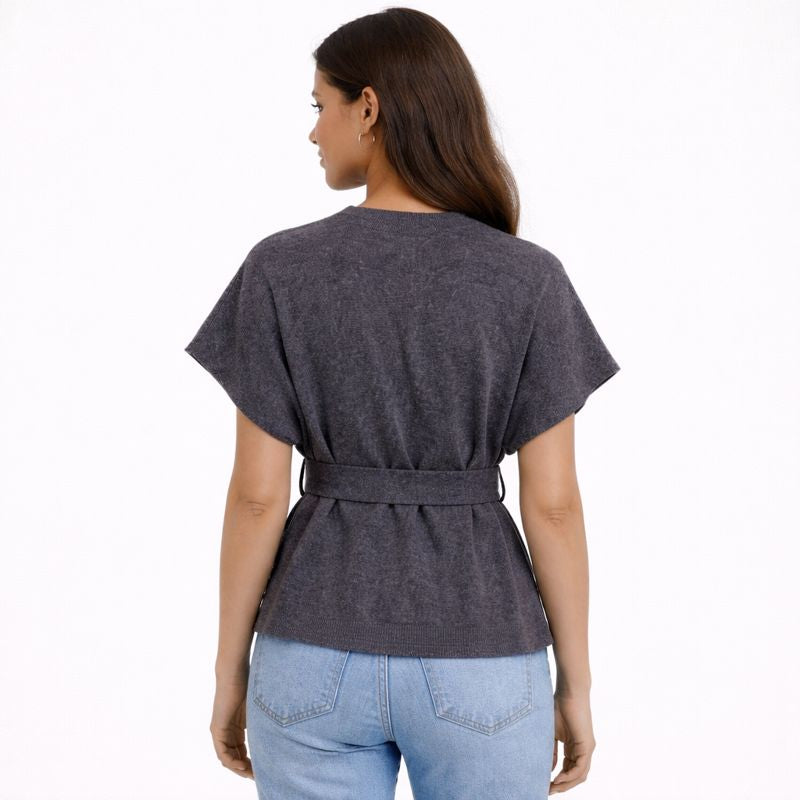 Top Literary V-Neck 3/4 – Swobodna Elegancja