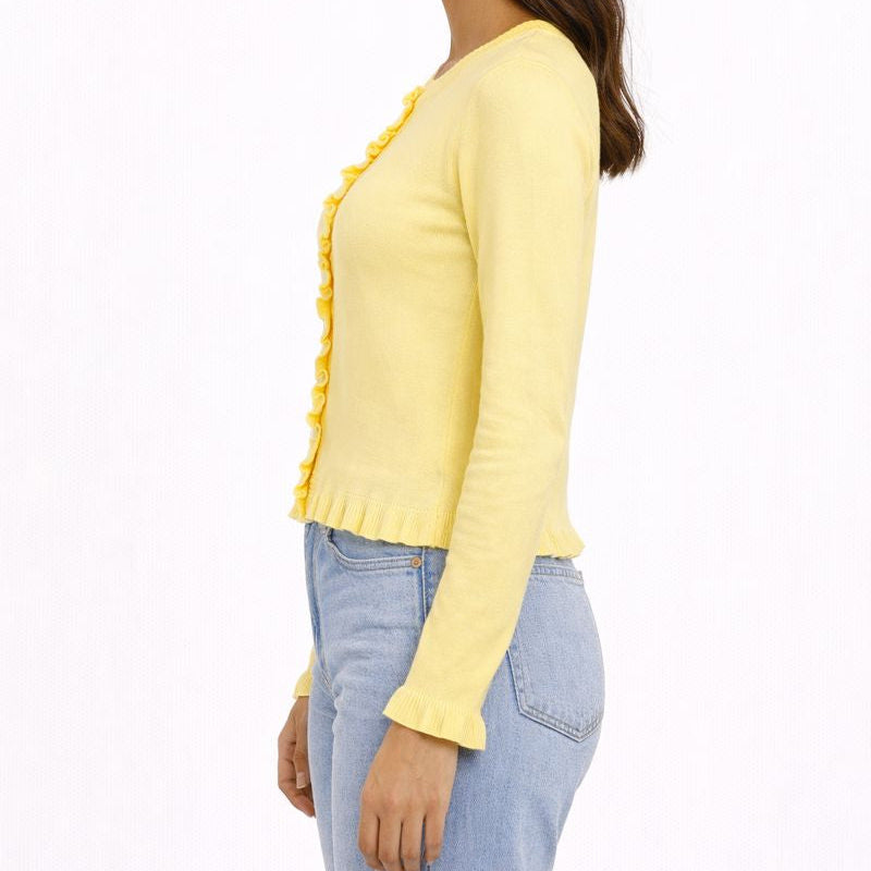 Sweter Casual Knit z Guzikami – Żółty