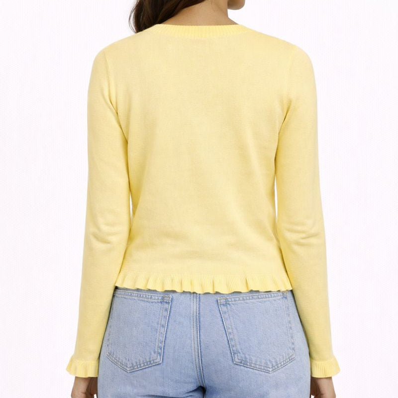 Sweter Casual Knit z Guzikami – Żółty